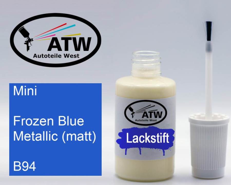 Mini, Frozen Blue Metallic (matt), B94: 20ml Lackstift, von ATW Autoteile West.